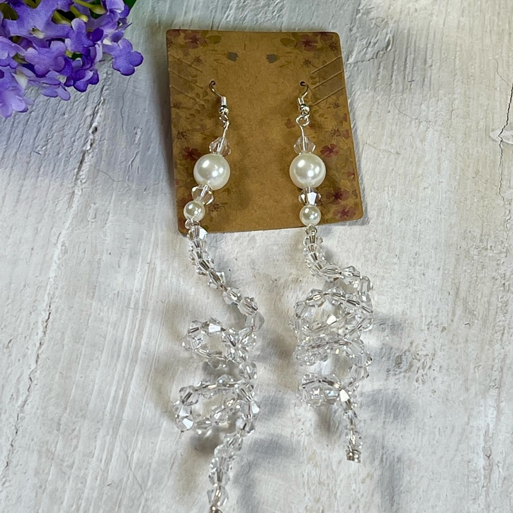 Elegant Pearl and Crystal Drop Earrings